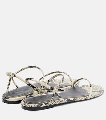 Laurel snake-effect leather sandals | Staud