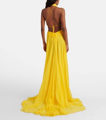 Cutout silk chiffon gown | Roberto Cavalli