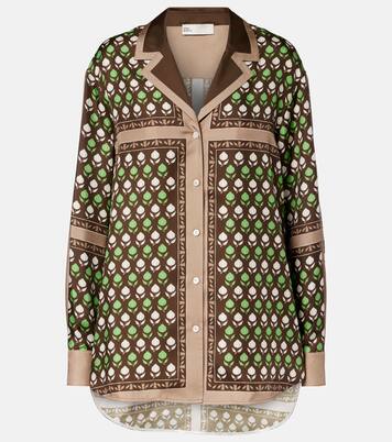 Printed silk twill shirt | Tory Burch