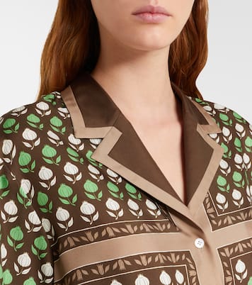 Printed silk twill shirt | Tory Burch