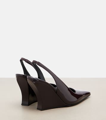 Patent leather wedge slingback pumps | Alaïa