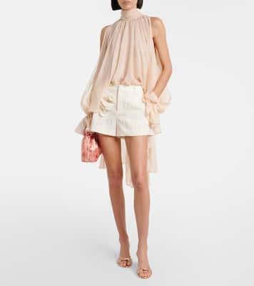 Appliqué gabardine shorts | Blumarine