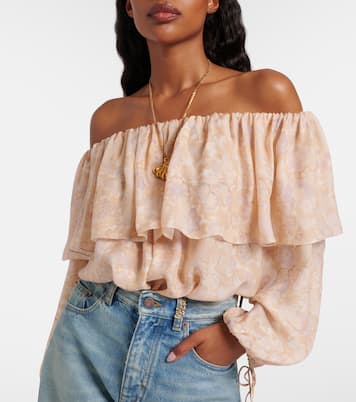 Floral silk charmeuse top | Chloé