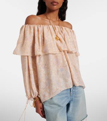 Floral silk charmeuse top | Chloé