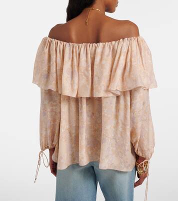 Floral silk charmeuse top | Chloé