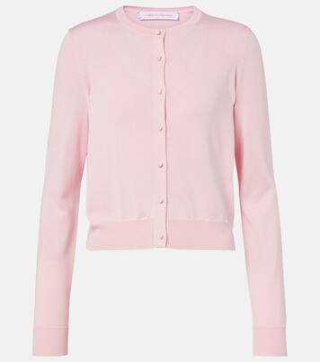 Cardigan cropped in seta e cotone | Carolina Herrera