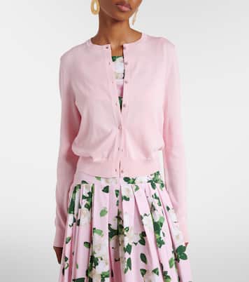 Cardigan cropped in seta e cotone | Carolina Herrera