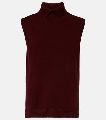 Wool turtleneck sweater vest | Jil Sander
