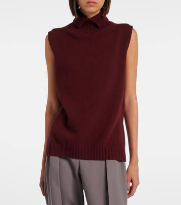 Wool turtleneck sweater vest | Jil Sander