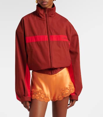 Shorts aus Seiden-Crêpe mit Spitze | Saint Laurent