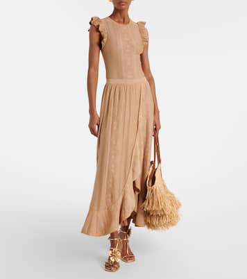 Aster pointelle lamé maxi skirt | Zimmermann