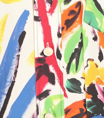 Robe chemise midi imprimée en coton | Marni