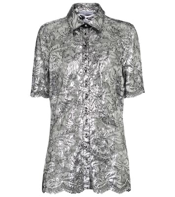 Metallic floral-lace blouse | Rabanne