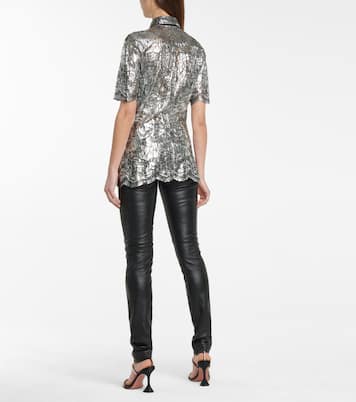 Metallic floral-lace blouse | Rabanne