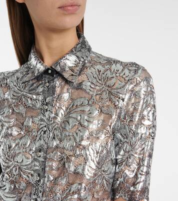 Metallic floral-lace blouse | Rabanne