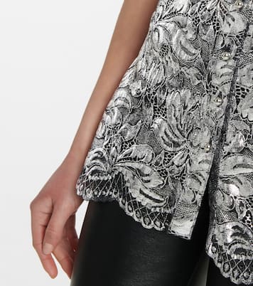 Metallic floral-lace blouse | Rabanne