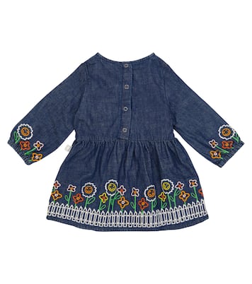 Embroidered cotton denim dress | Stella McCartney Kids