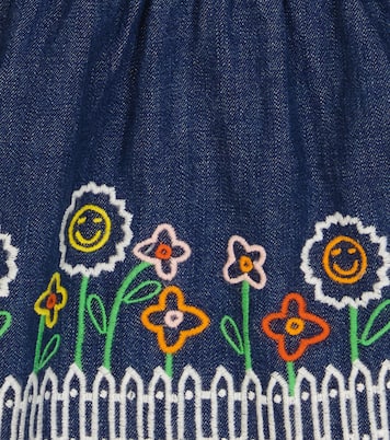 Embroidered cotton denim dress | Stella McCartney Kids