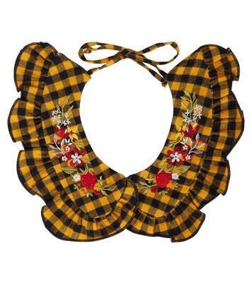 Embroidered checked cotton collar | Paade Mode