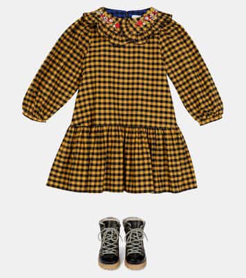 Embroidered checked cotton collar | Paade Mode