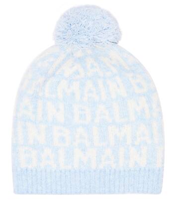 Logo pompom wool-blend beanie | Balmain Kids