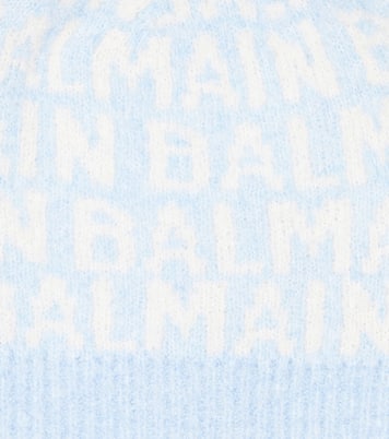 Logo pompom wool-blend beanie | Balmain Kids