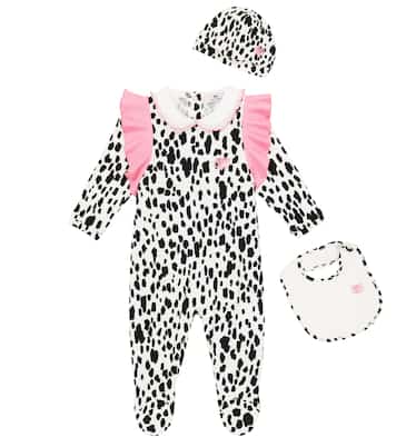 Baby Set aus Strampler, Lätzchen und Mütze | Monnalisa