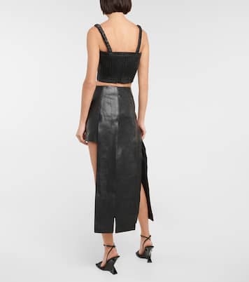 Asymmetrischer Minirock aus Leder | David Koma