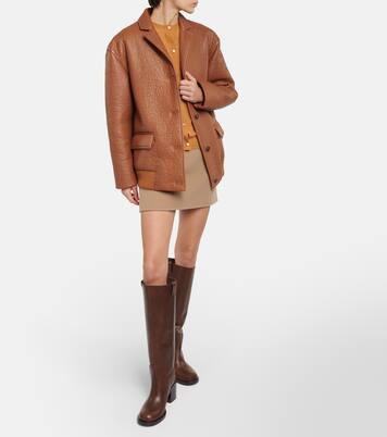 Leather knee-high boots | Miu Miu