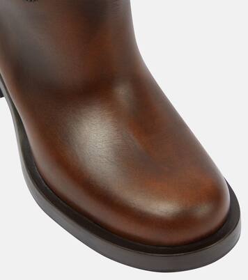 Leather knee-high boots | Miu Miu