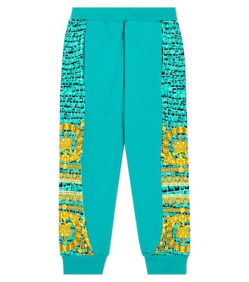 Baroccodile cotton jersey sweatpants | Versace Kids