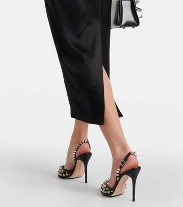 Robe midi en soie à encolure bardot | Alessandra Rich