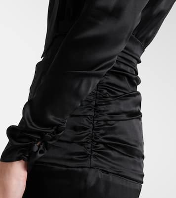 Robe midi en soie à encolure bardot | Alessandra Rich