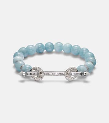 سوار من الذهب الأبيض 18 قيراط والألماس والزبرجد Chakra | Ananya