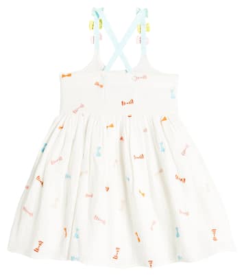 Embroidered bow-detail cotton dress  | Stella McCartney Kids