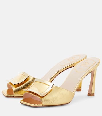 Pantoletten Trumpet aus Metallic-Leder | Roger Vivier