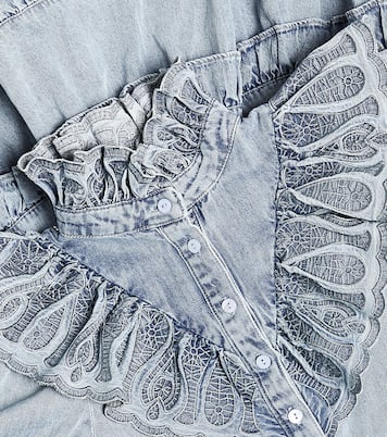 Ruffled embroidered chambray dress | Petite Amalie  