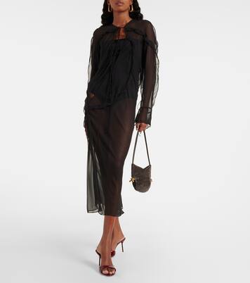 Ruffled silk midi dress | Christopher Esber