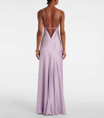 Robe longue en satin | Victoria Beckham