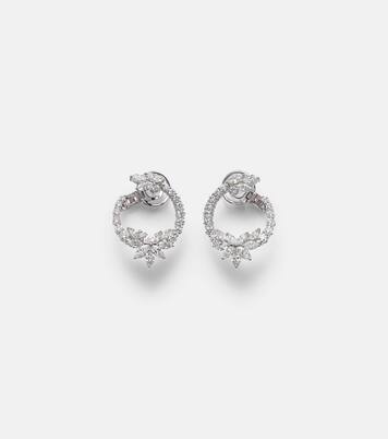 Boucles d'oreilles Y-Not en or blanc 18 ct et diamants | Yeprem
