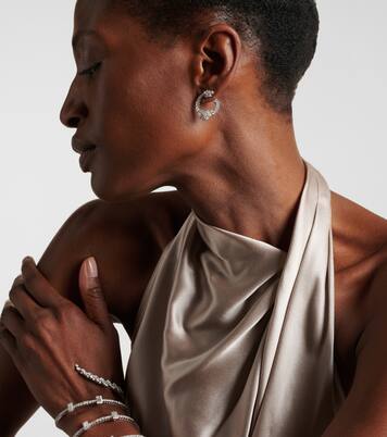 Boucles d'oreilles Y-Not en or blanc 18 ct et diamants | Yeprem