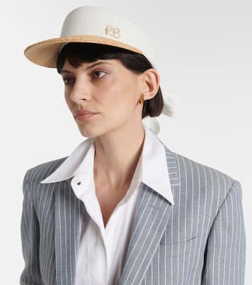 Straw and linen-blend visor | Ruslan Baginskiy