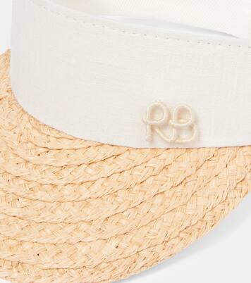 Straw and linen-blend visor | Ruslan Baginskiy