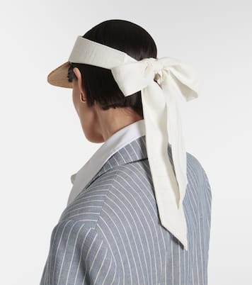 Straw and linen-blend visor | Ruslan Baginskiy