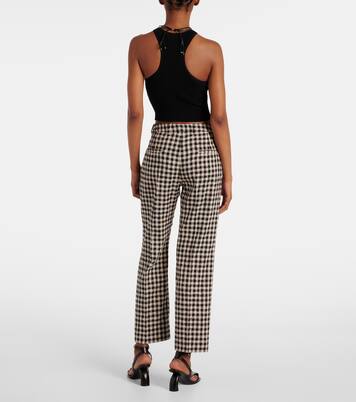 Pantalon droit Daisy raccourci à carreaux vichy | 'S Max Mara