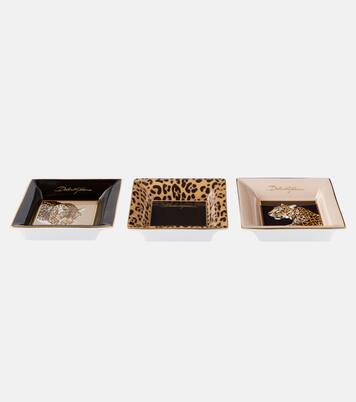Leopardo set of 3 decorative trays | Dolce&Gabbana Casa