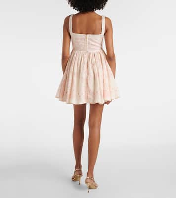 Minikleid Hierbabuena Floritura aus Leinen | Agua by Agua Bendita