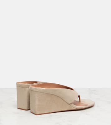 Wedge-Sandalen Cube 75 aus Veloursleder | Alaïa