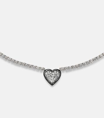 Choker Heart aus 18kt Weißgold mit Emaille und Diamanten | Kamyen