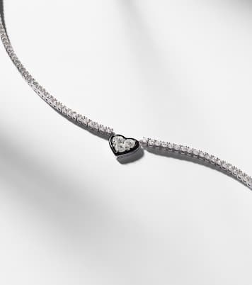 Choker Heart aus 18kt Weißgold mit Emaille und Diamanten | Kamyen